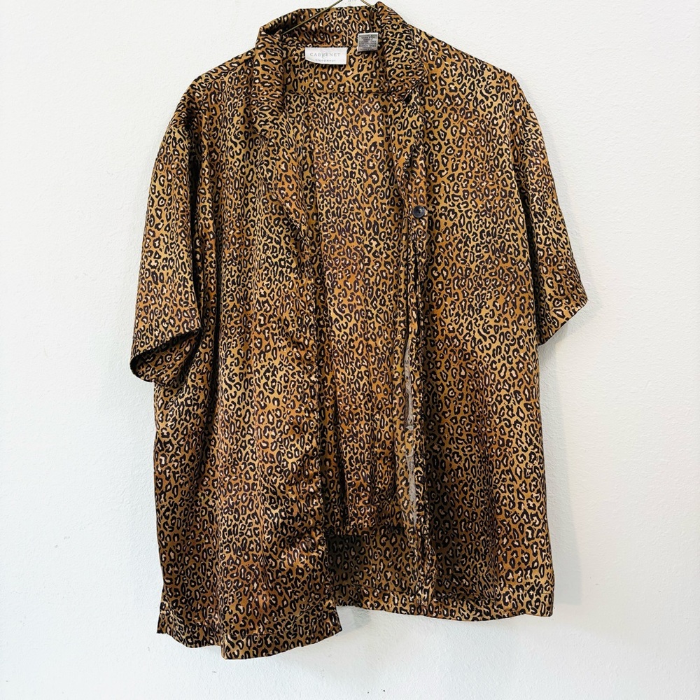 Cabernet Short Sleeve Leopard Print Sleepwear Set Size Medium
